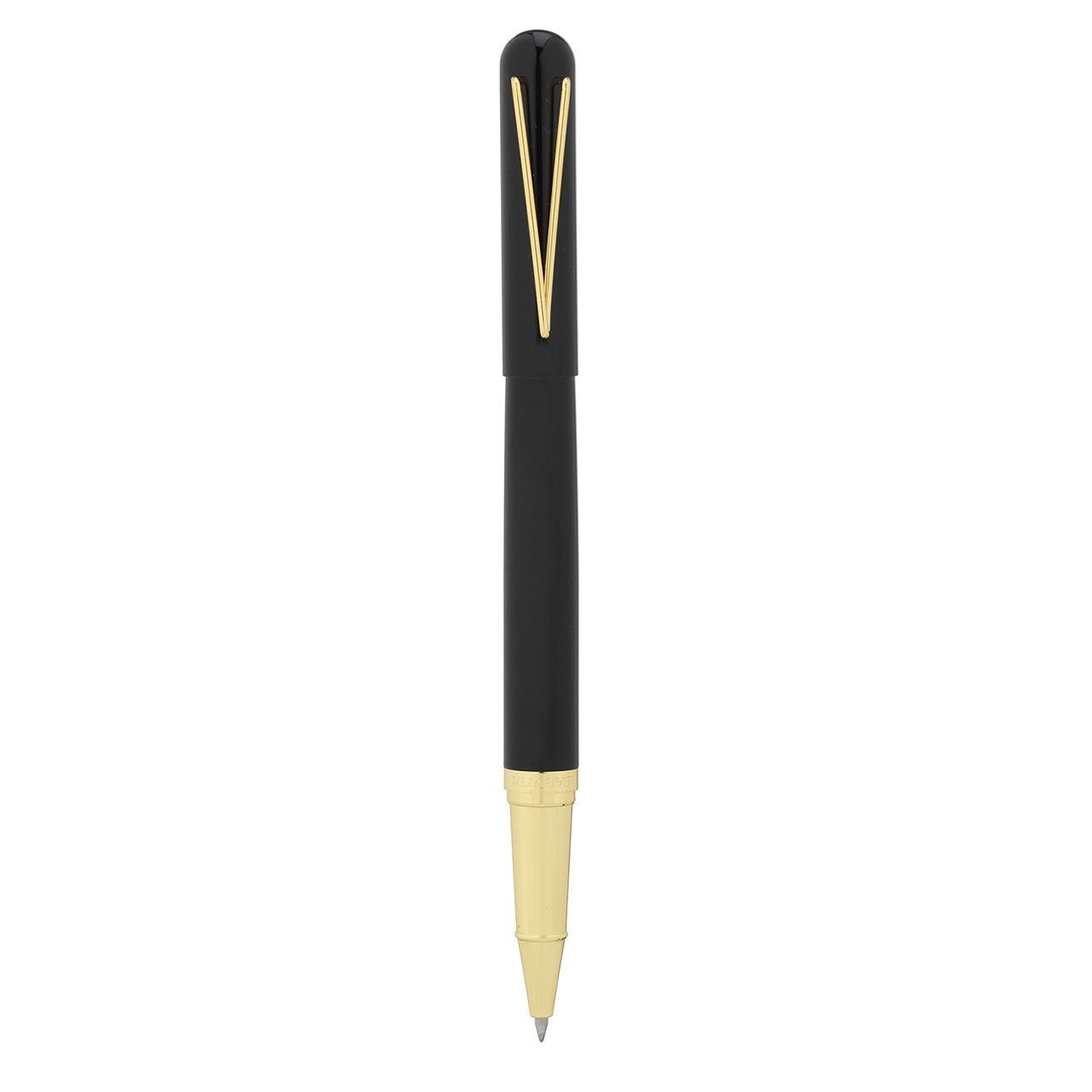 PENNA ROLLER NERO FINITURE ORO